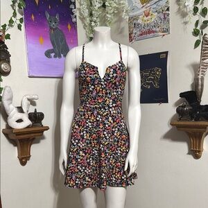 Vibrant Floral Spaghetti Strap Dress